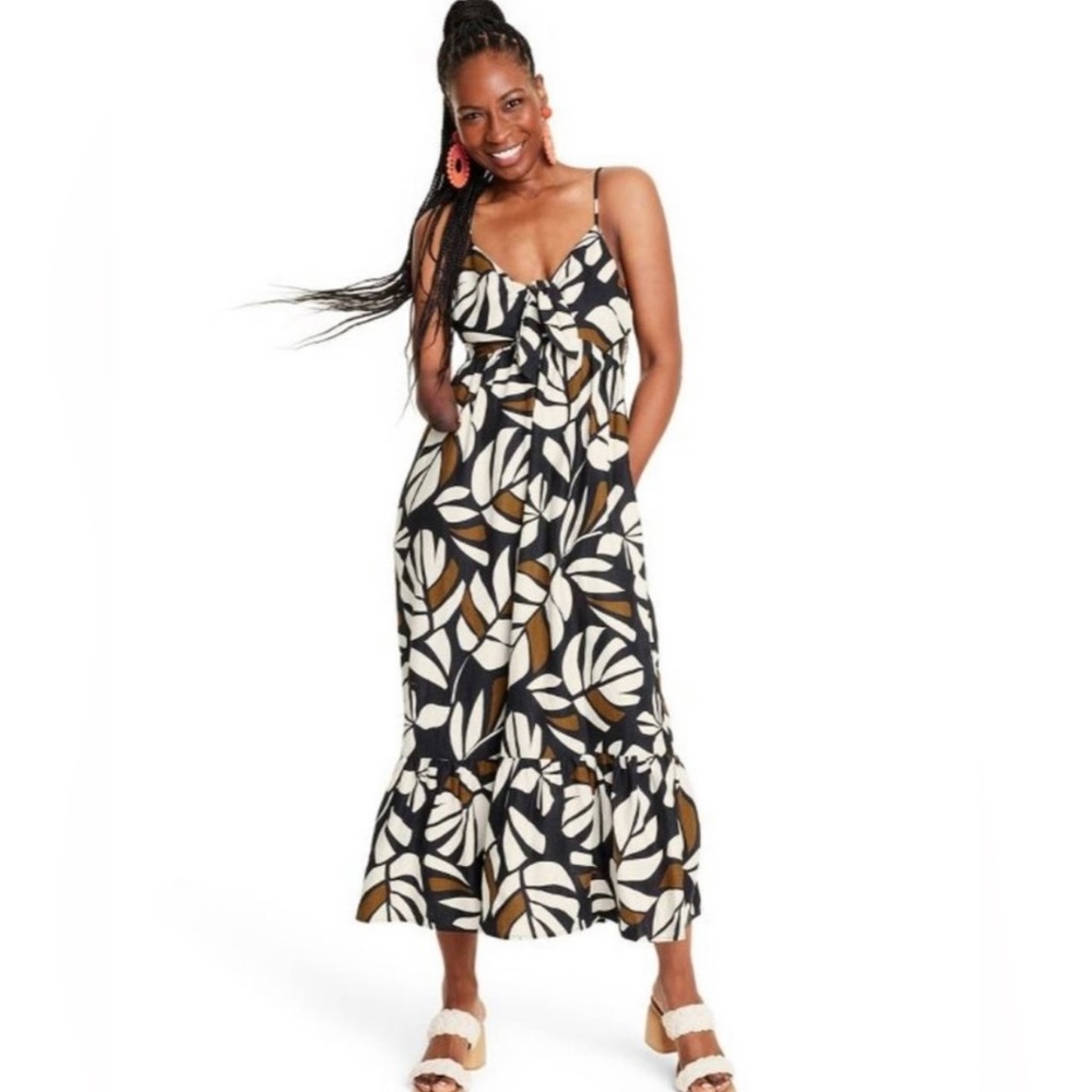 Tabitha Brown × Target Linen Blend Botanical Print
Midi Dress